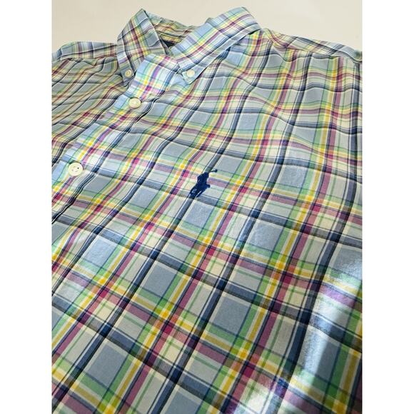 Ralph Lauren Classic Fit Button Down Shirt Men’s Medium Multi Color Plaid - Picture 8 of 9